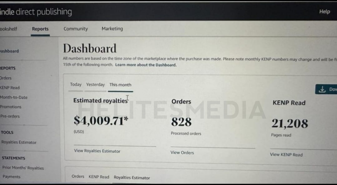 Amazon KDP royalties screenshot showing $4,009.71